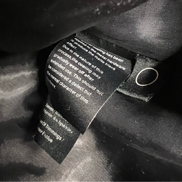 Danier coat jacket military cargo style olive army green with black leather - Picture 10 of 11